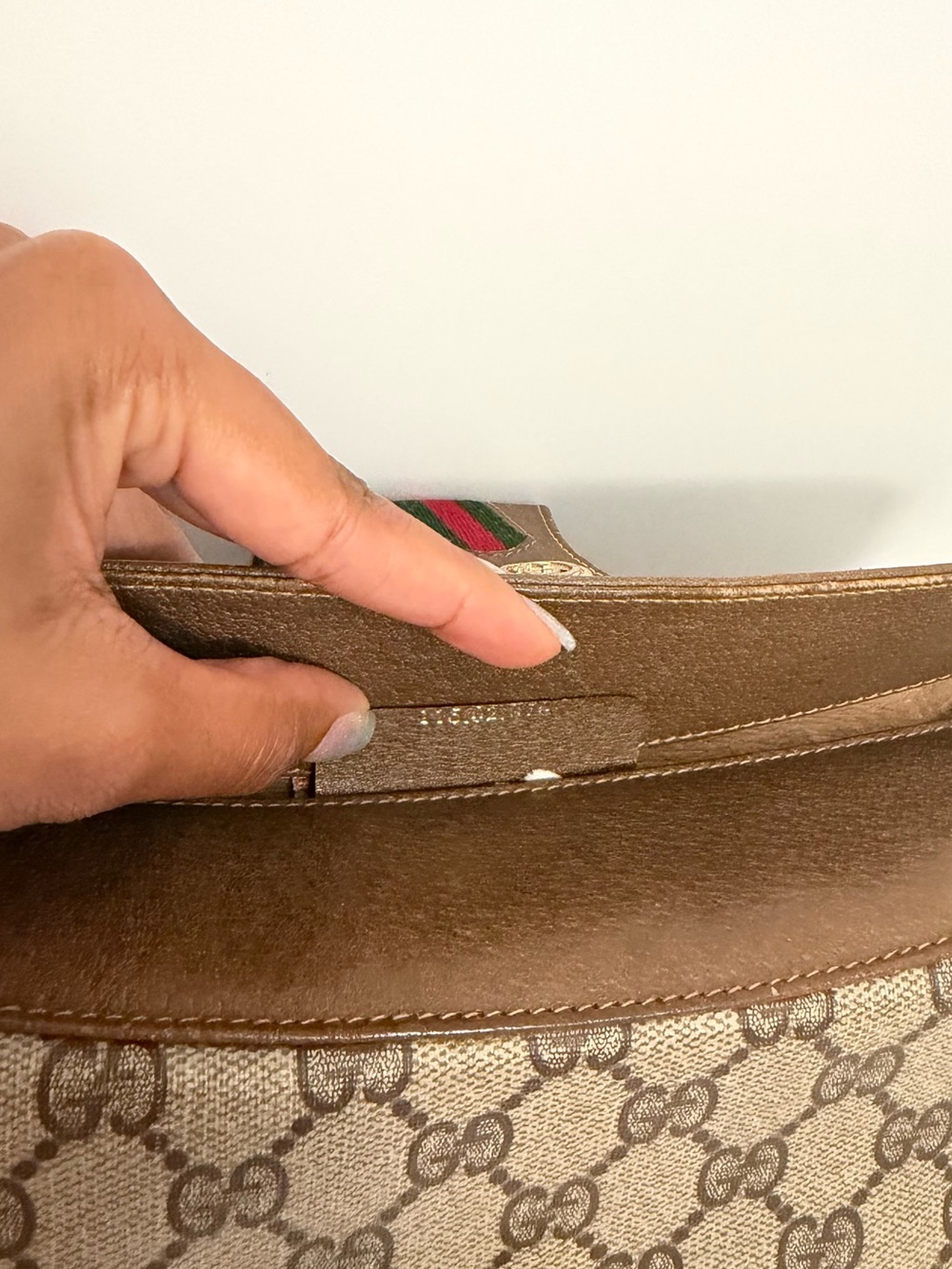 Authentic Gucci Vintage GG Supreme Web Canvas Shoulder Bag Brown Leather - Picture 7 of 7